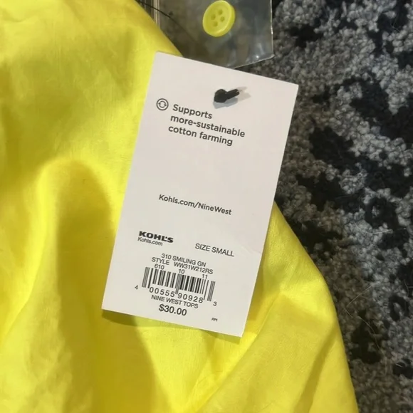 Nine West Bright Yellow Sleeveless Blouse | size small - Picture 3 of 6